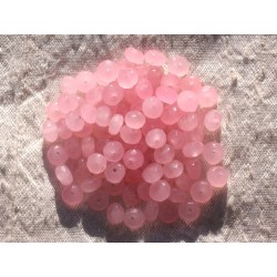 Fil 39cm 90pc env - Perles de Pierre - Jade Rondelles Facettées 6x4mm Rose clair 