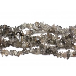 Fil 89cm 250pc env - Perles de Pierre - Pierre de Lune Grise Rocailles Chips 5-10mm 