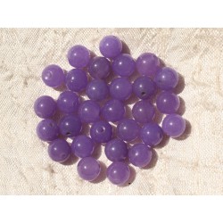 Fil 39cm 48pc env - Perles de Pierre - Jade Boules 8mm Violet 