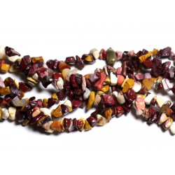 Fil 89cm 250pc env - Perles de Pierre - Jaspe Mokaite Multicolore Rocailles Chips 5-10mm 