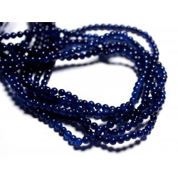 Fil 39cm - Perles de Pierre - Jade Boules 4mm Bleu Nuit 
