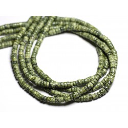 1 Fil 39cm Perles de Pierre - Serpentine Rondelles 4x2mm 