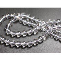 Cristal de Roche Quartz Boules 4mm 1 Fil 39cm Perles de Pierre