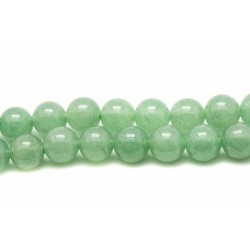 1 Fil 39cm Perles de Pierre - Aventurine Verte Boules 12mm 