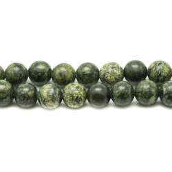 Fil 39cm 37pc env - Perles de Pierre - Serpentine Boules 10mm 