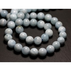 10pc - Perles de Pierre - Aigue Marine Boules 6mm 4558550014771