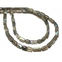 Fil 39cm 48-56pc env - Perles de Pierre - Labradorite Rectangles 5-12mm Fil 39cm 48-56pc env - Perles de Pierre - Labradorite Rectangles 5-12mm
