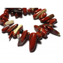 10pc - Perles de Pierre - Jaspe Rouge Poppy Rocailles Chips Batonnets 12-25mm - 8741140029026