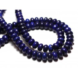 Fil 39cm 100pc env - Perles de Pierre Turquoise Synthèse Rondelles 6x4mm Bleu Turquoise
