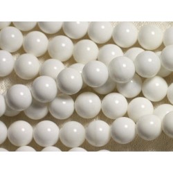 10pc - Perles de Nacre Blanche opaque Boules 6mm 4558550035691