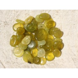 Fil 39cm 130pc env - Perles de Pierre - Jade Olive Chips Palets Rondelles 8-15mm 