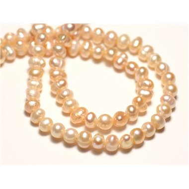 10pc - Perles Culture Eau Douce Boules 4-5mm Rose clair Pastel irisé - 8741140020931 