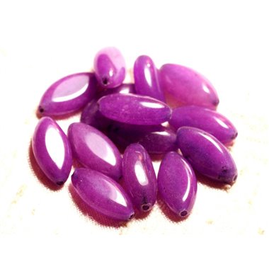 2pc - Perles de Pierre - Jade Violet Rose Marquise Riz 20x10mm - 4558550009074 