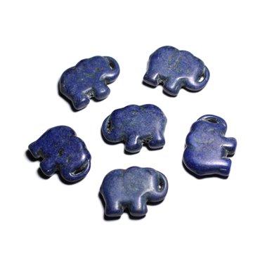 1pc - Grande Perle Pendentif en Pierre Turquoise synthèse - Elephant 40mm Bleu nuit - 4558550087911 