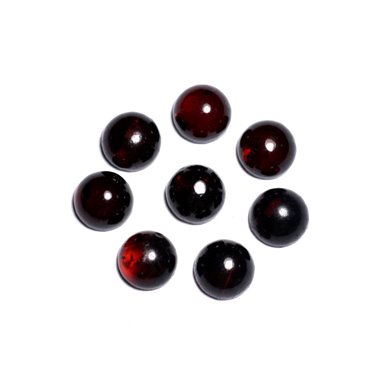 2pc - Cabochons Ambre naturelle Ronds 6mm rouge noir - 8741140003156