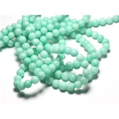 20pc - Perles de Pierre - Jade Boules 6mm Vert clair Turquoise Pastel - 4558550025289 
