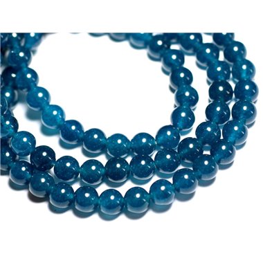 10pc - Perles de Pierre - Jade Boules 8mm Bleu Vert Paon Canard - 8741140005402 