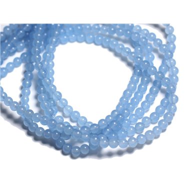 40pc - Perles de Pierre - Jade Boules 4mm Bleu clair -  4558550017291 