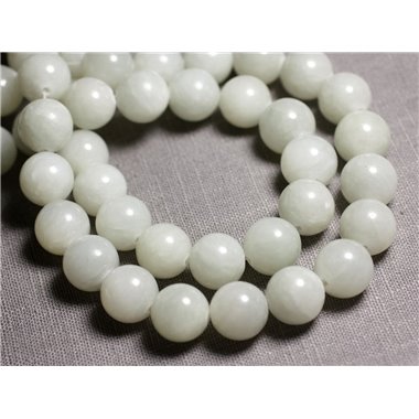 8pc - Perles de Pierre - Jade Boules 12mm Blanc Gris clair - 4558550093141 