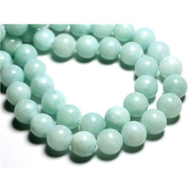 8pc - Perles de Pierre - Jade Boules 12mm Vert clair Turquoise - 4558550093189 