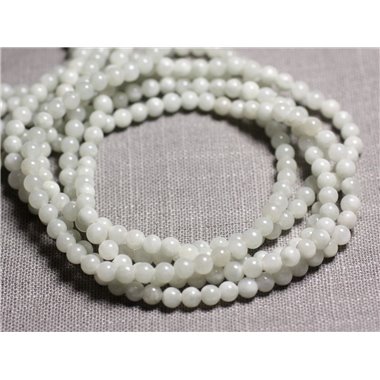 30pc - Perles de Pierre - Jade Boules 4mm Blanc Gris clair - 4558550093103 
