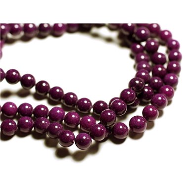 10pc - Perles de Pierre - Jade Boules 8mm Violet Prune - 4558550089663 