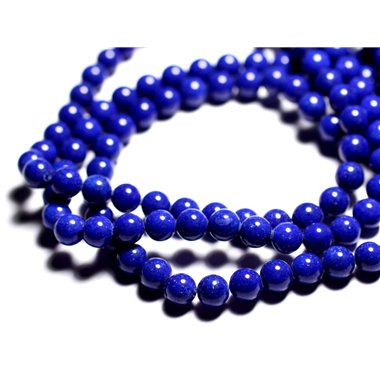 10pc - Perles de Pierre - Jade Boules 8mm Bleu nuit opaque - 4558550089694 
