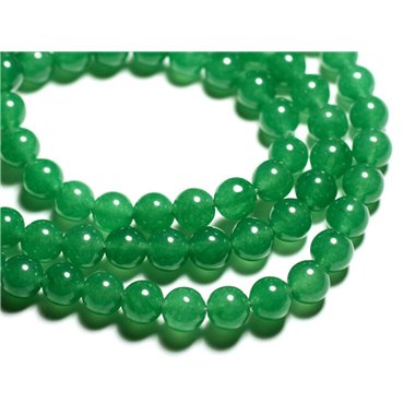 10pc - Perles de Pierre - Jade Boules 10mm Vert Emeraude - 4558550089717 