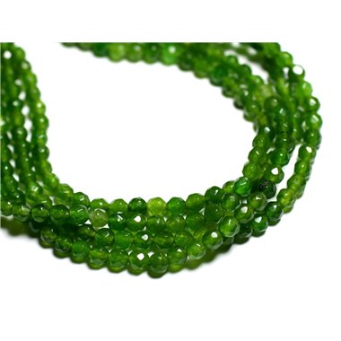 20pc - Perles de Pierre - Jade Boules Facettées 4mm Vert Olive - 4558550089182 