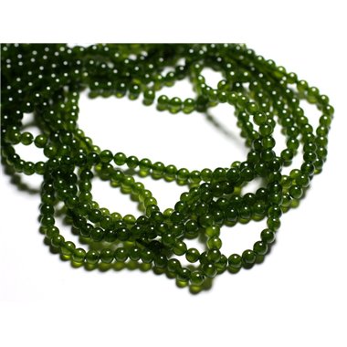 30pc - Perles de Pierre - Jade Boules 4mm Vert Olive -  4558550085597 