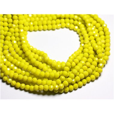 Fil 39cm 90pc env - Perles Verre opaque - Rondelles Facettées 6x5mm Jaune - 4558550084835 