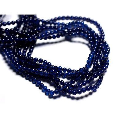 30pc - Perles de Pierre - Jade Boules 4mm Bleu Nuit -  4558550085603 