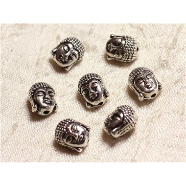 4pc - Perles Métal Argenté Rhodium Bouddha 11mm   4558550003546 