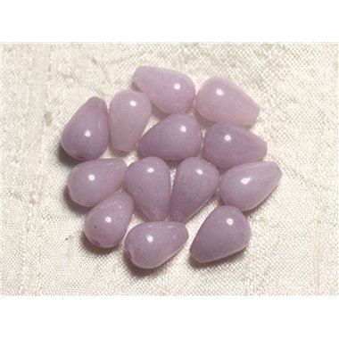 4pc - Perles de Pierre - Jade Gouttes 14x10mm Mauve - 4558550082633 