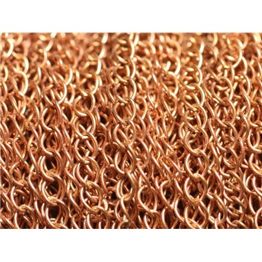 2 Mètres - Chaîne Métal Cuivre Qualité Mailles Ovales 4x3mm   4558550013460 