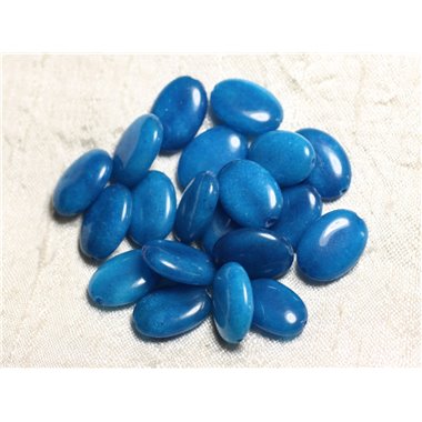 2pc - Perles de Pierre - Jade Ovales 18x13mm Bleu Turquoise Azur - 4558550082152 
