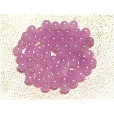 20pc - Perles de Pierre - Jade Rose Mauve Boules 6mm   4558550003478