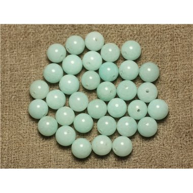 10pc - Perles de Pierre - Jade Boules 8mm Bleu Turquoise  4558550021847 