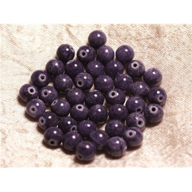 10pc - Perles de Pierre - Jade Violet Indigo Boules 8mm   4558550004635