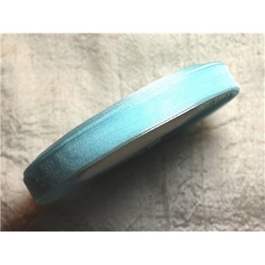 1pc - Bobine 45 mètres - Ruban Tissu Organza Bleu Turquoise 10mm   4558550009845 