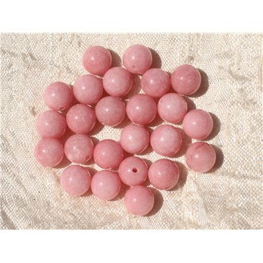 10pc - Perles de Pierre - Jade Boules 8mm Rose Pêche Corail  4558550018243 