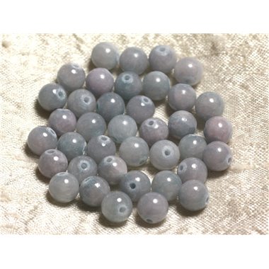 10pc - Perles de Pierre - Jade Bleu Rose 8mm   4558550007766