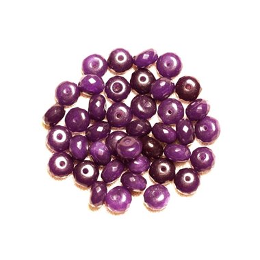 10pc - Perles Pierre - Jade Rondelles Facettées 8x5mm Violet Eveque Byzantin - 4558550008091