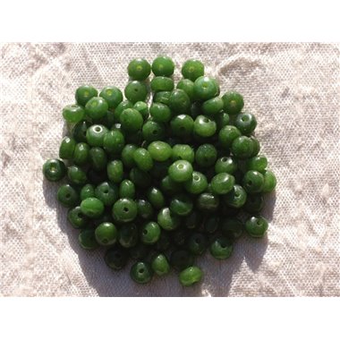 10pc - Perles de Pierre - Jade Rondelles Facettées 5x3mm Vert Olive - 4558550010995