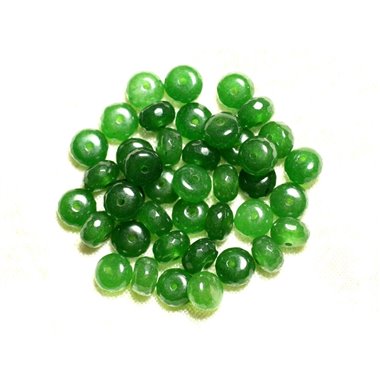 10pc - Perles Pierre - Jade Rondelles Facettées 8x5mm Vert Empire Olive - 4558550008107