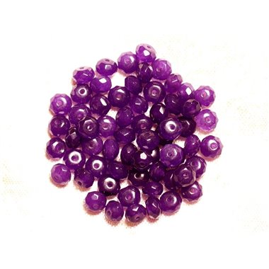 10pc - Perles de Pierre - Jade Violette Rondelles Facettées 6x4mm   4558550008183