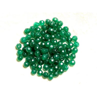 20pc - Perles de Pierre - Jade Boules Facettées 4mm Vert  4558550008701 