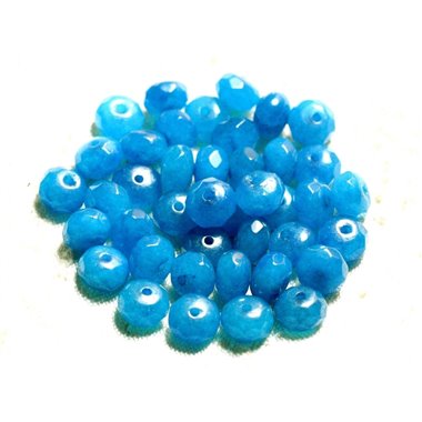 10pc - Perles Pierre - Jade Rondelles Facettées 8x5mm Bleu Turquoise Azur - 4558550008985