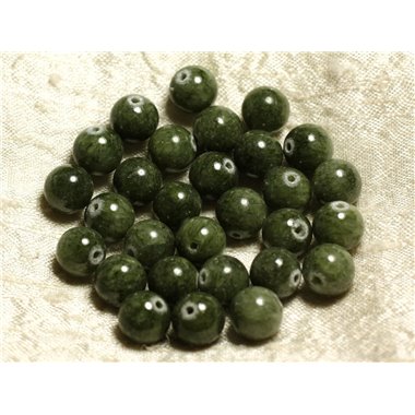 10pc - Perles de Pierre - Jade Vert Kaki clair 10mm   4558550014016