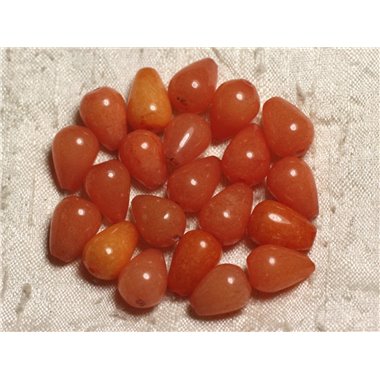 4pc - Perles de Pierre - Jade Gouttes 14x10mm Orange clair  4558550014108 
